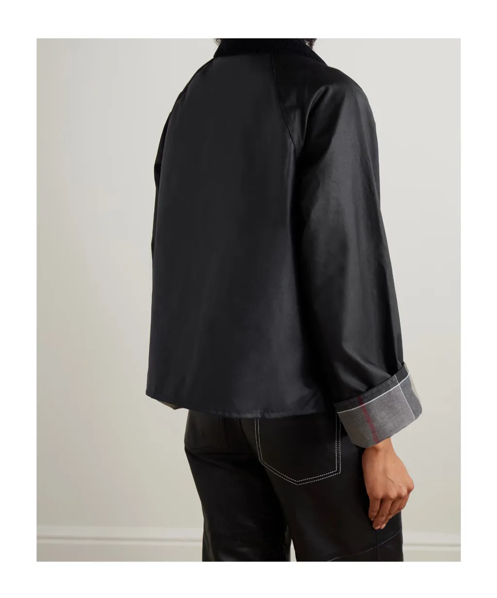 Kearton Two-Tone Corduroy-Trimmed Waxed Cotton Jacket