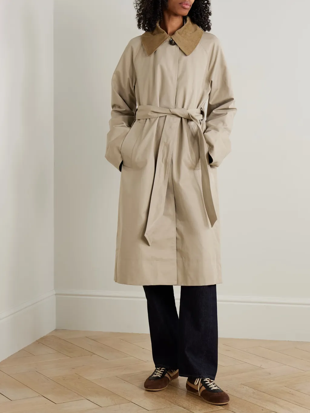 Cotton Blend Twill Trench Coat