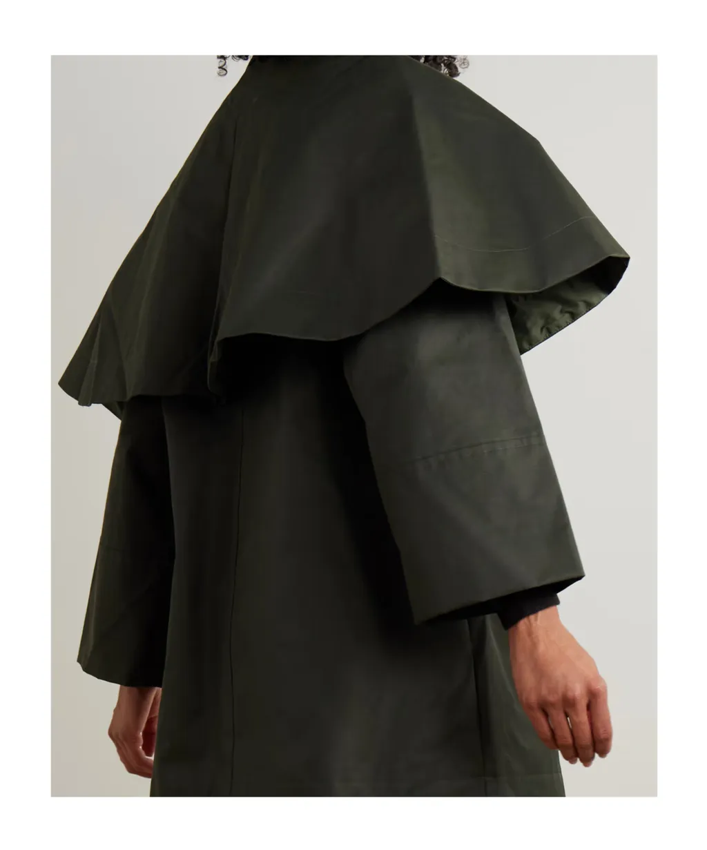 Fia Cape-Effect Cotton-Blend Twill Jacket
