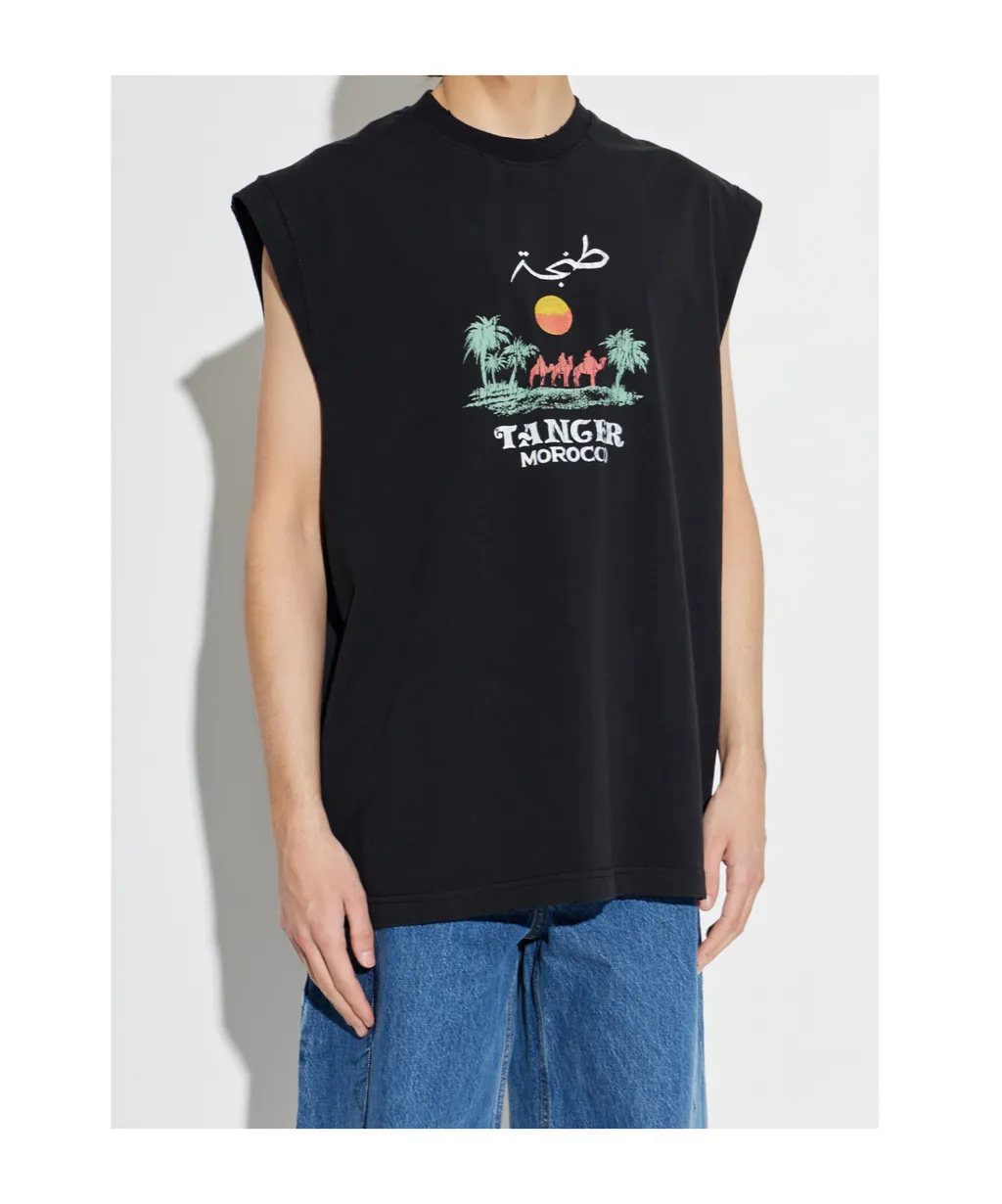 Vetements Graphic Printed Sleeveless T-Shirt