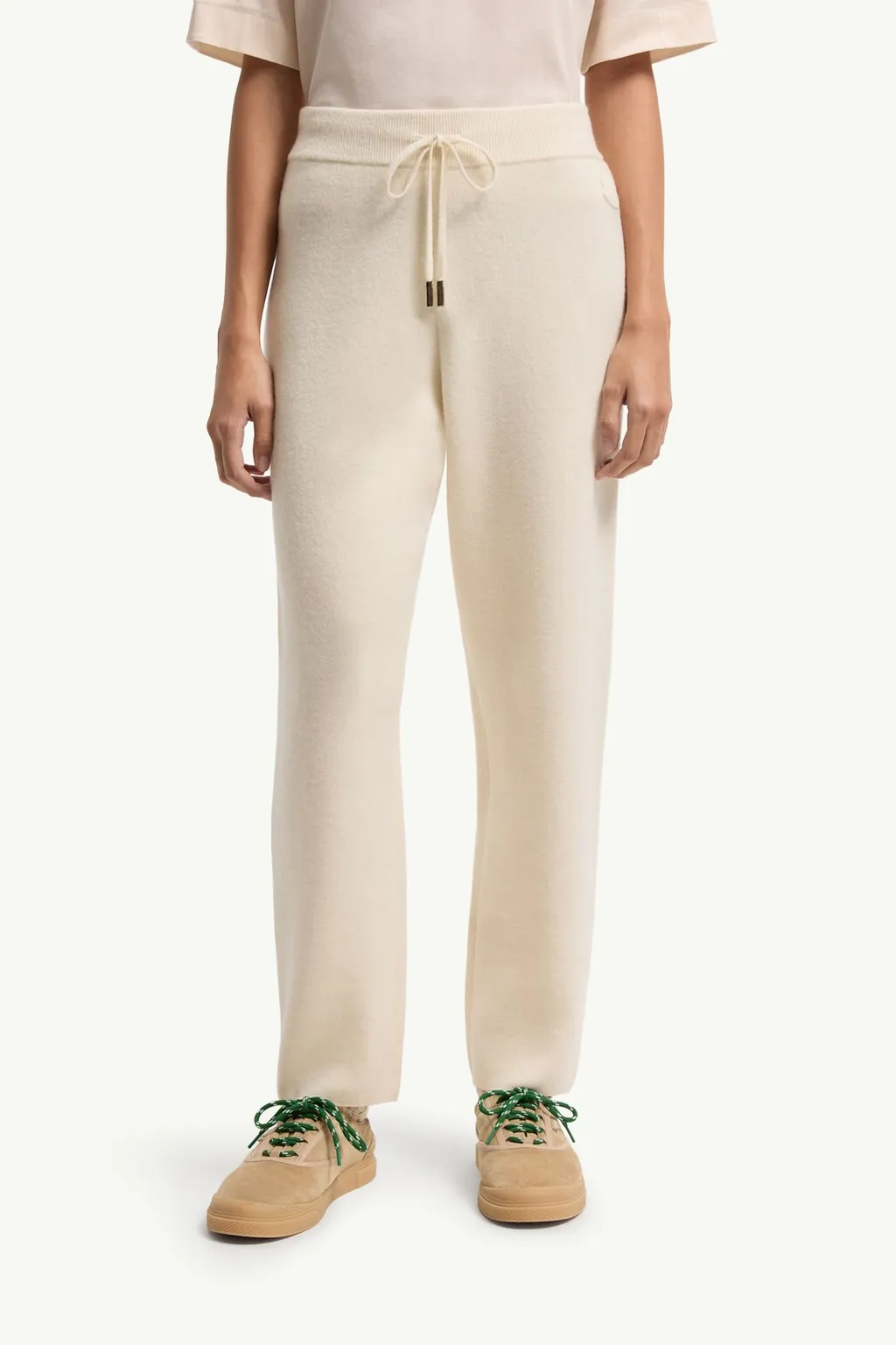 Wool & Cashmere Blend Cropped Jogging Trousers