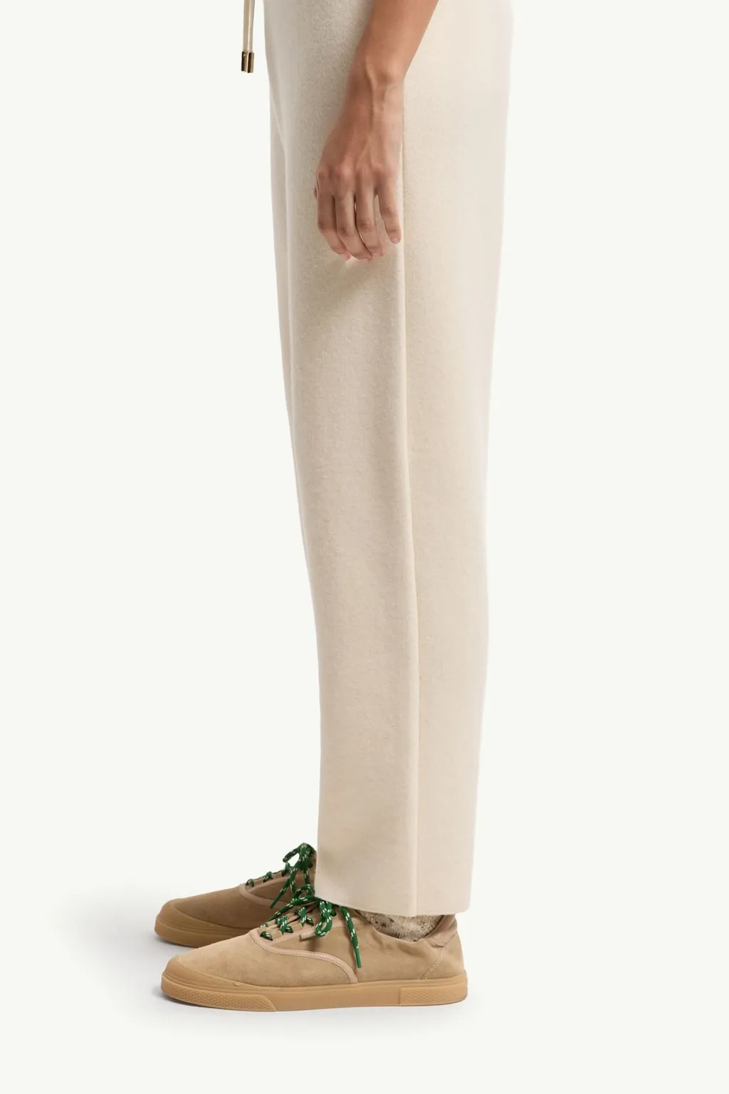 Wool & Cashmere Blend Cropped Jogging Trousers