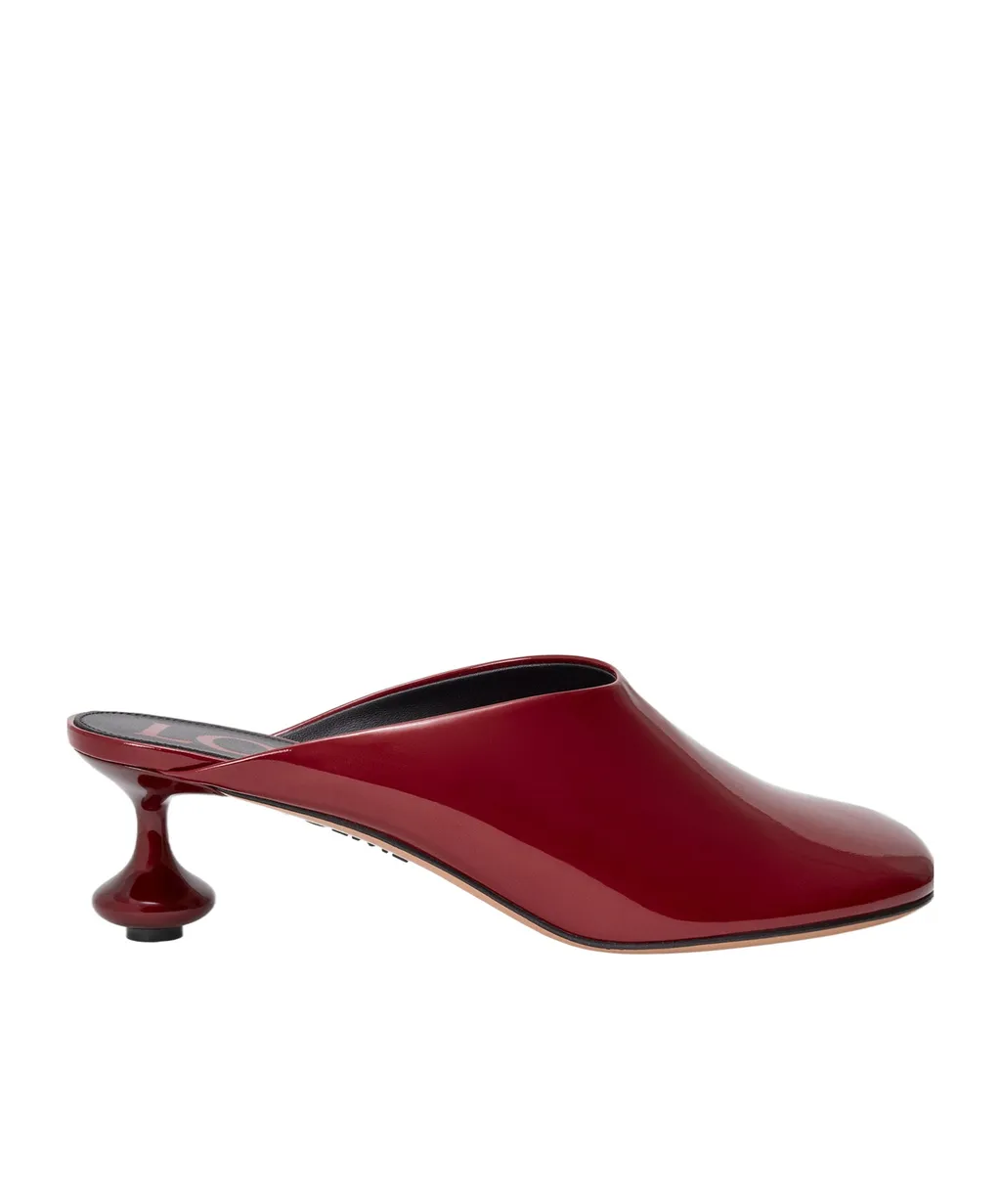 Toy Mule In Soft Patent Lambskin