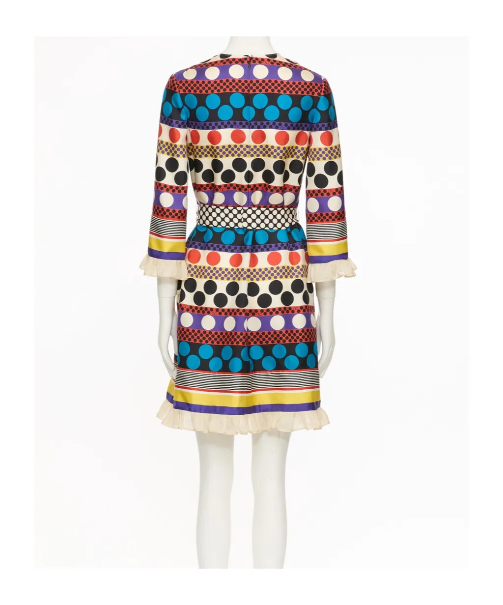 Lace-Up Print Dress