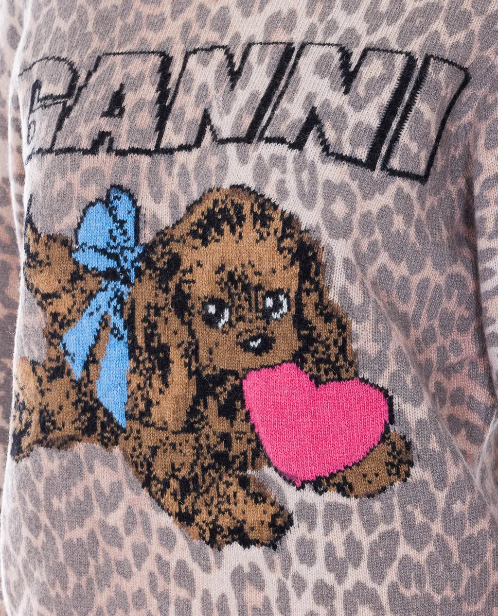 Ganni Leopard Patterned Puppy Jumper