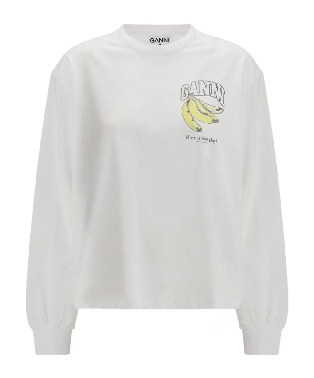 Ganni Cherries Printed Long-Sleeved T-Shirt