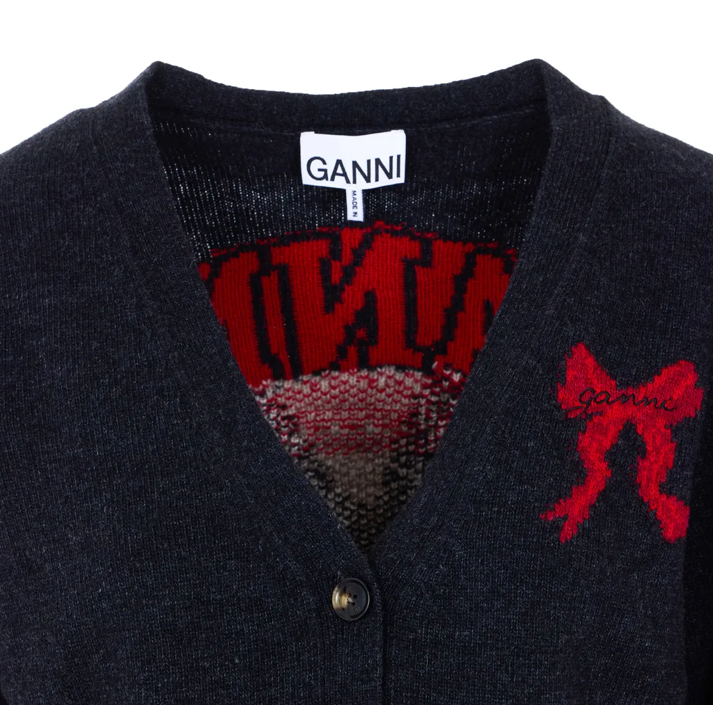 Ganni V-Neck Knitted Cardigan