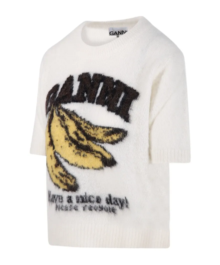 Ganni Graphic Knitted T-Shirt