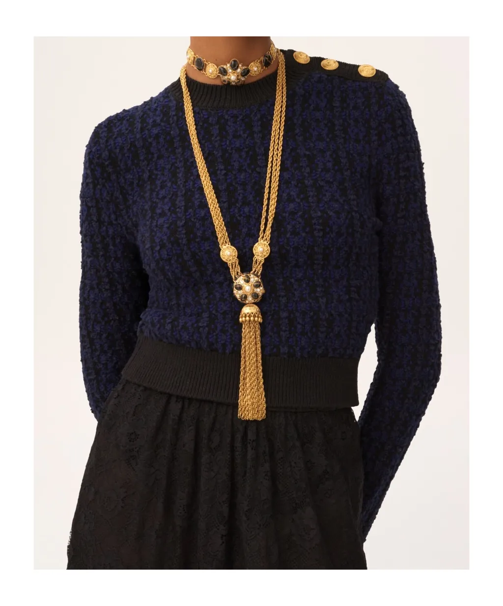 Boxy Mock-Neck Jumper In A Wool & Silk Knit