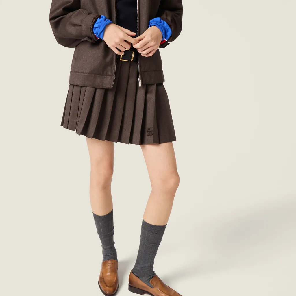 Pleated Brown Skirt