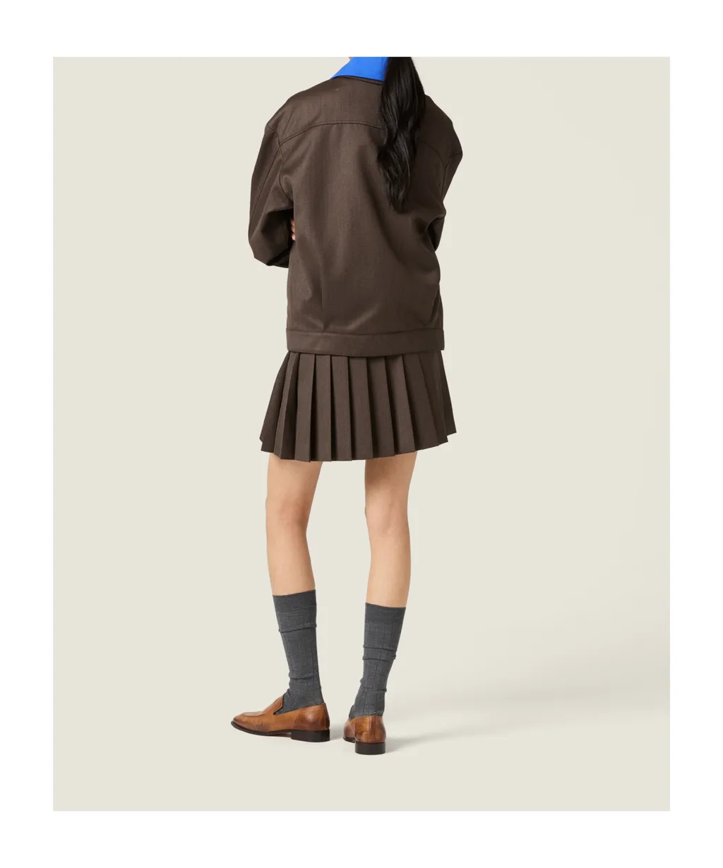 Pleated Brown Skirt