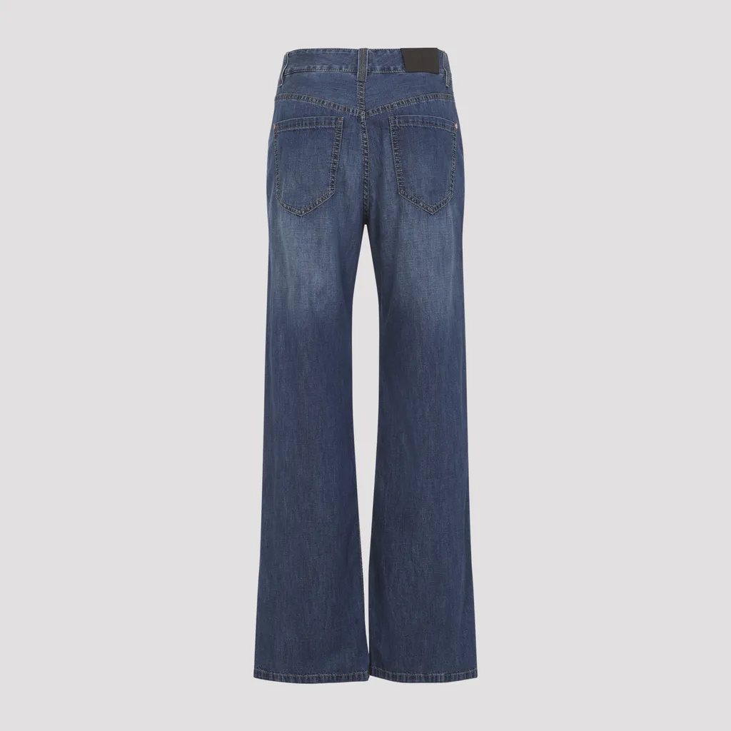 Brunello Cucinelli Logo Patch Boyfriend Jeans