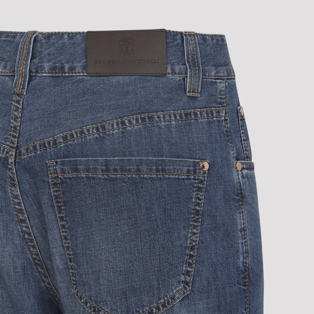Brunello Cucinelli Logo Patch Boyfriend Jeans