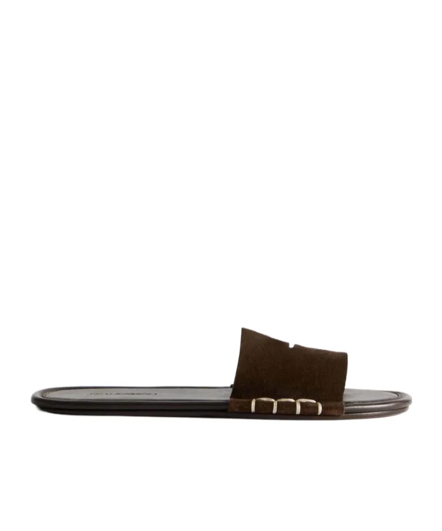 Loafer Mule Slides In Brown