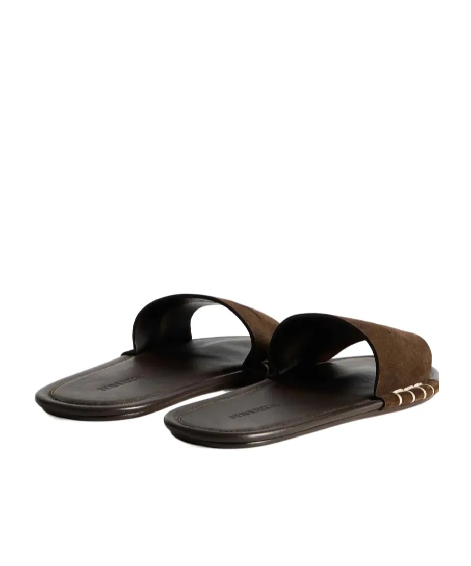 Loafer Mule Slides In Brown