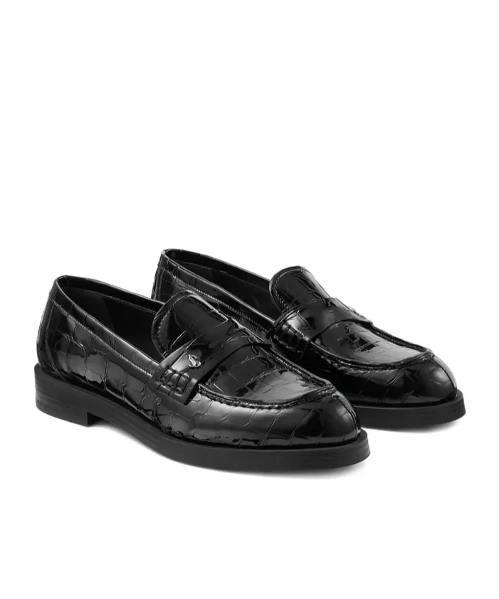 Ivy Crocodile-Embossed Loafers