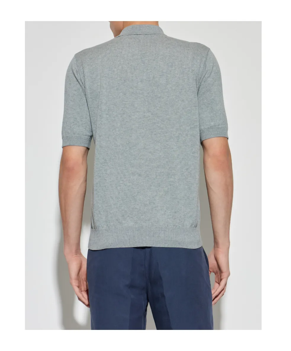 Eleventy Fine-Knit Short-Sleeved Polo Shirt