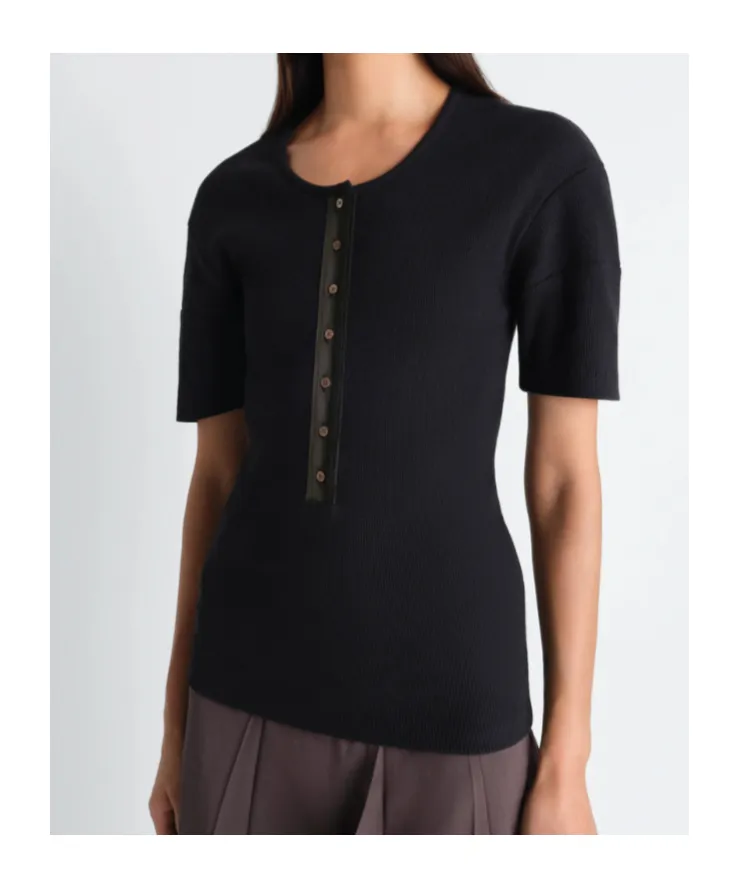 Fitted Henley In Jersey