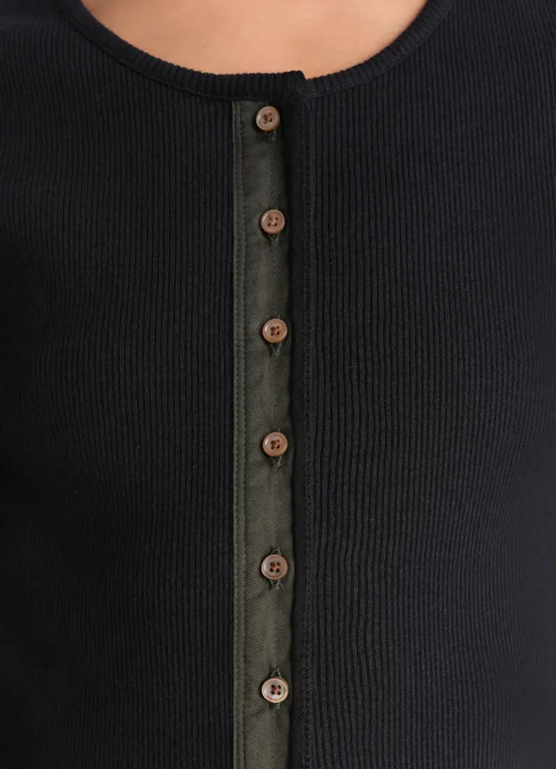 Fitted Henley In Jersey