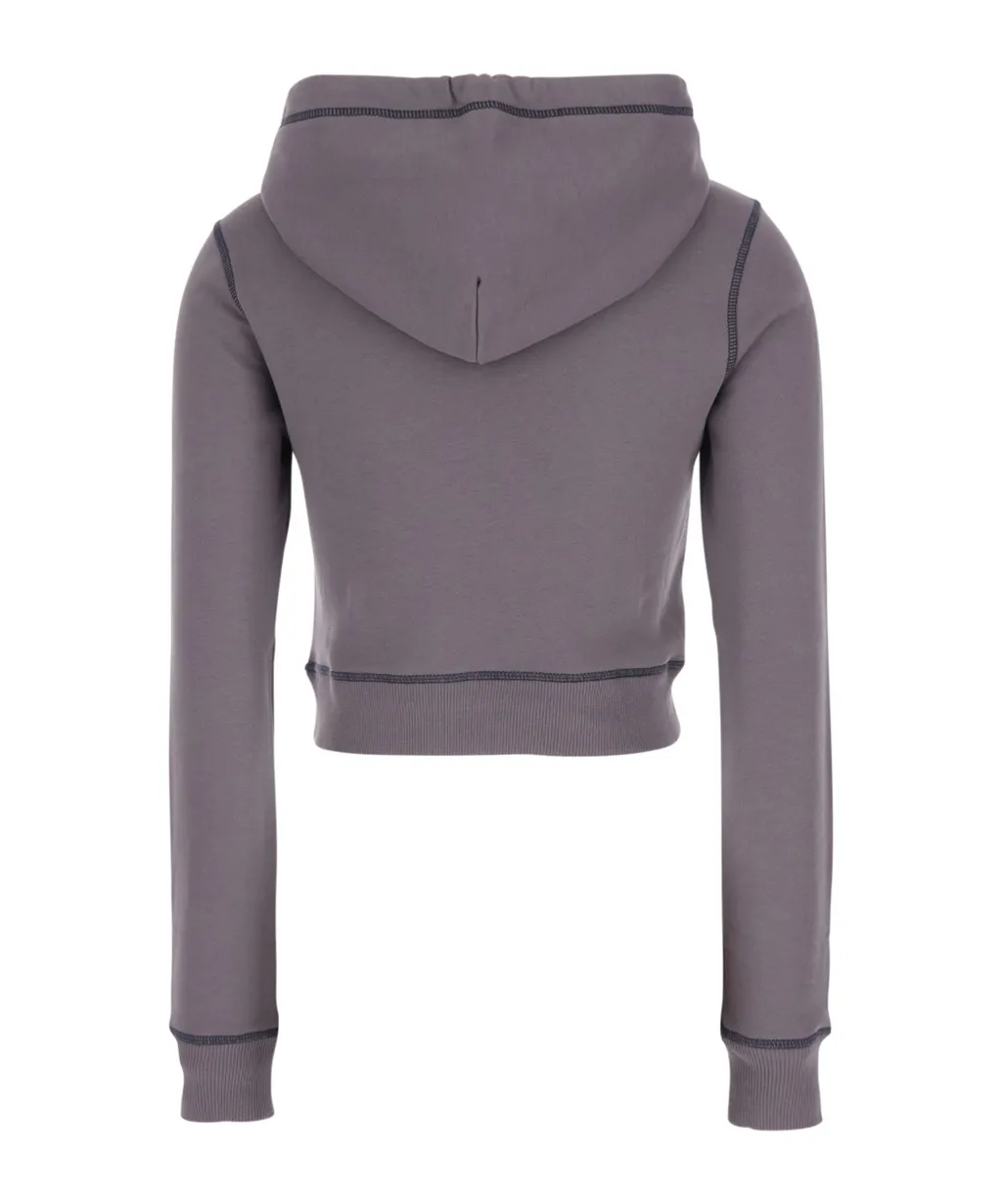 Diesel F-Slimmy-Hood Drawstring Cropped Hoodie