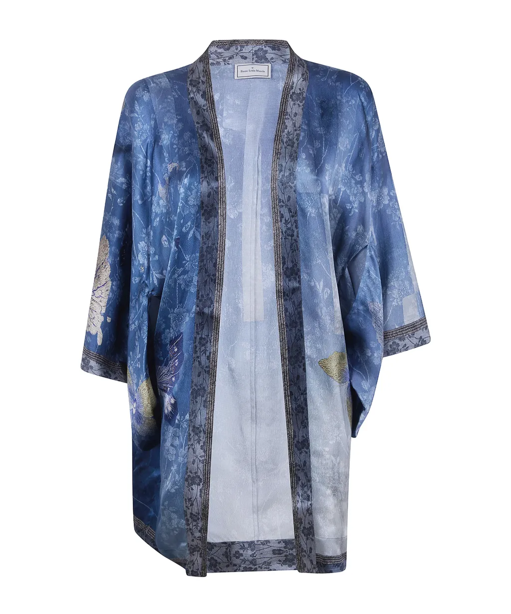 Floral-Print Kimono Jacket