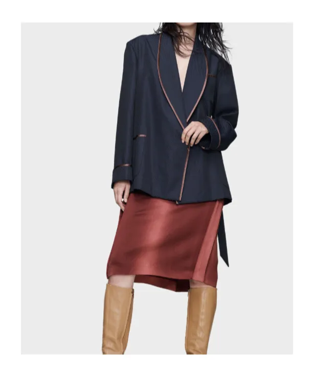 Maison Margiela Belted Piped Trim Blazer