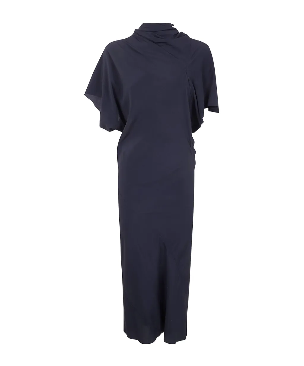 Rick Owens Asymmetric Neck Midi Dress