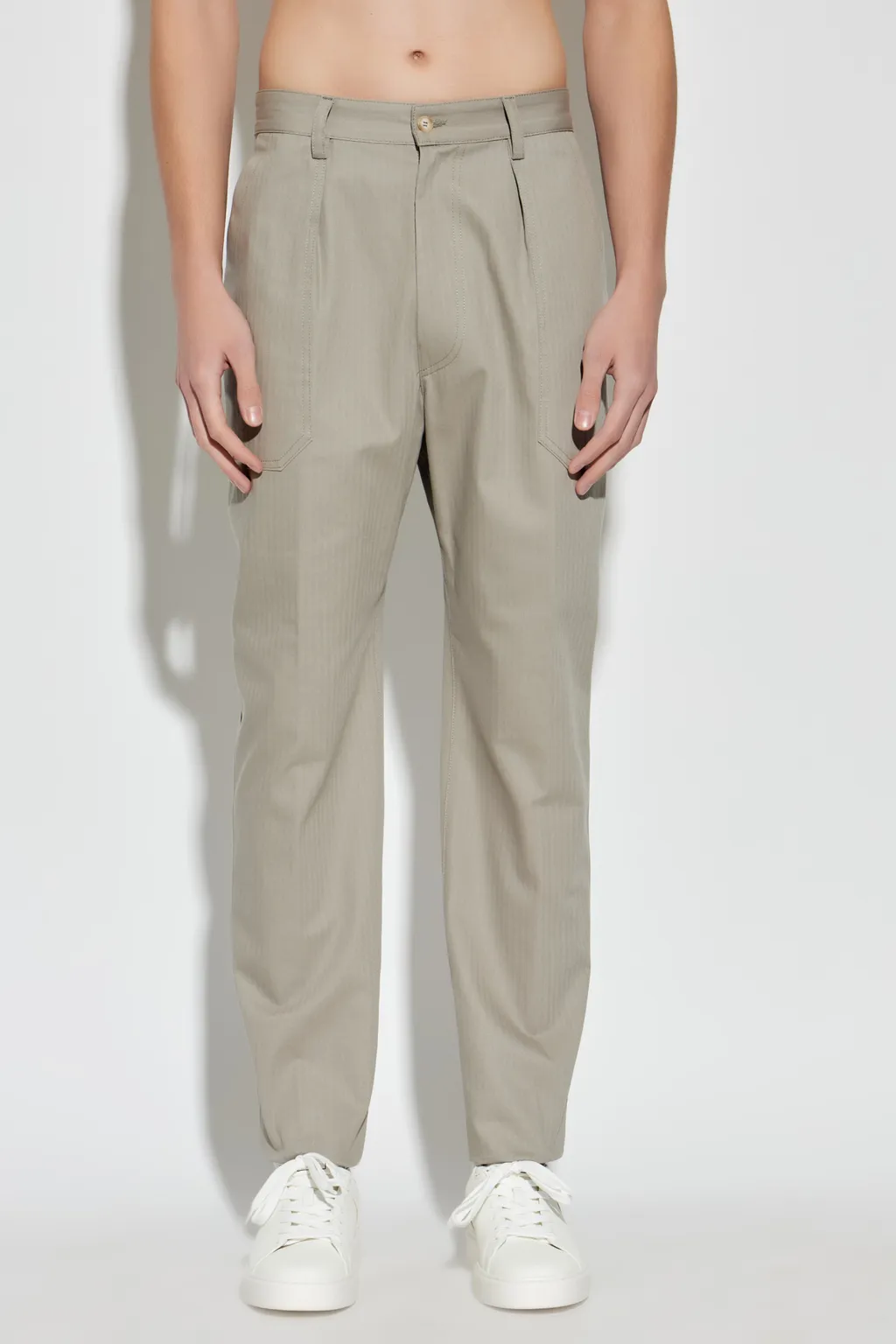 Eleventy Striped Straight-Leg Pants