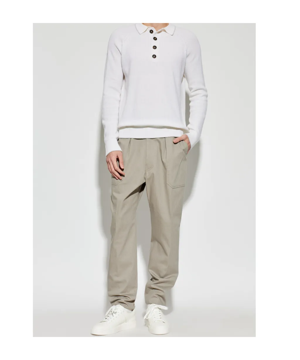 Eleventy Striped Straight-Leg Pants