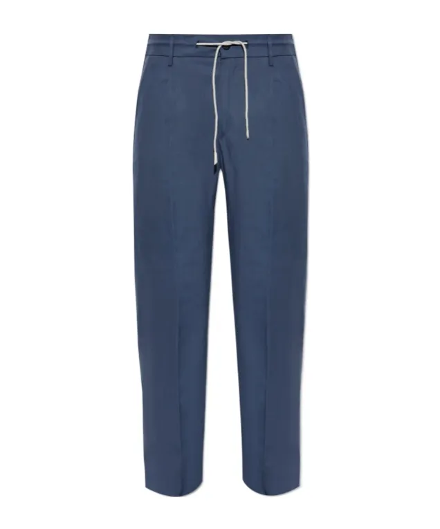 Eleventy Drawstring Creased Pants