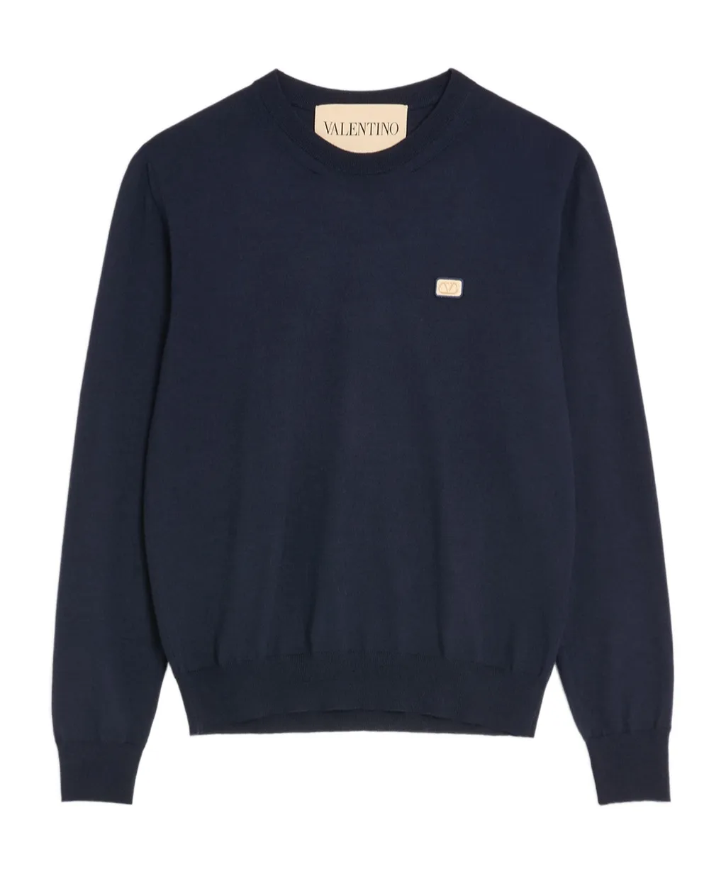 Valentino Vlogo Embroidered Crewneck Jumper