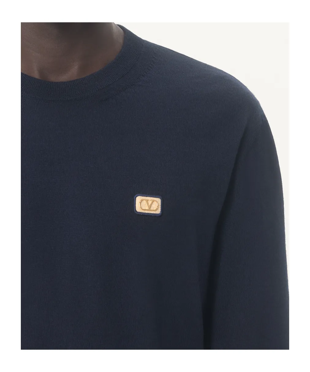 Valentino Vlogo Embroidered Crewneck Jumper