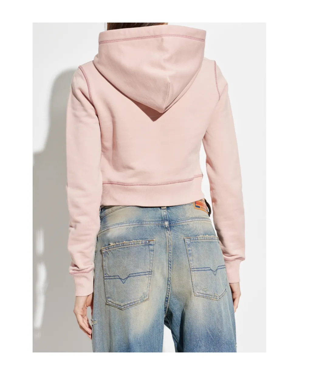 Diesel F-Slimmy-Hood Drawstring Cropped Hoodie
