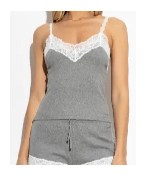 Vetements Lace Detailed Ribbed Singlet