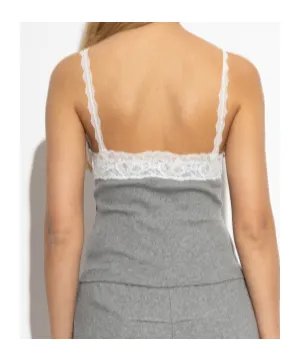 Vetements Lace Detailed Ribbed Singlet