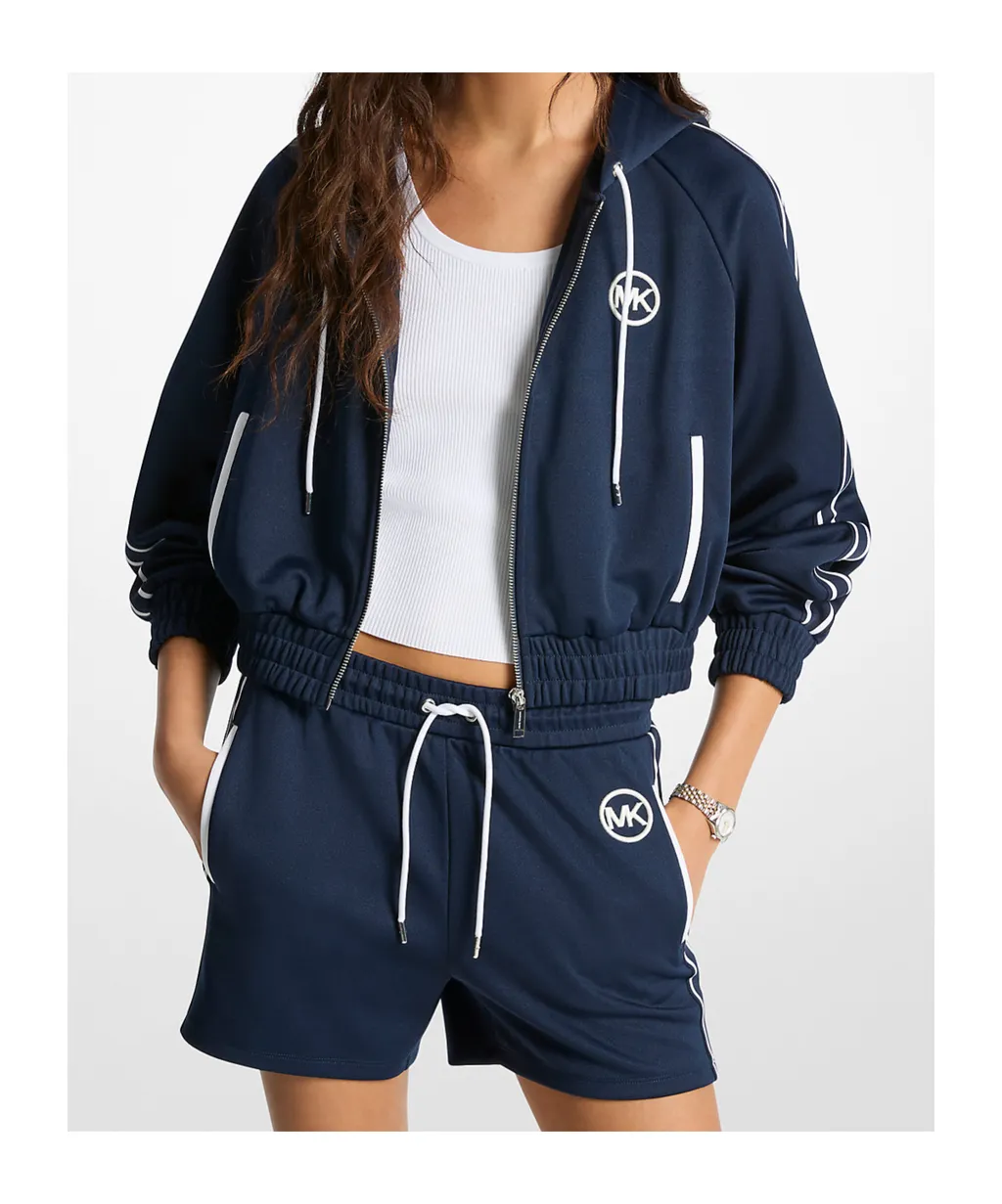 Michael Michael Kors Piqué Contrast Zip-Up Track Jacket