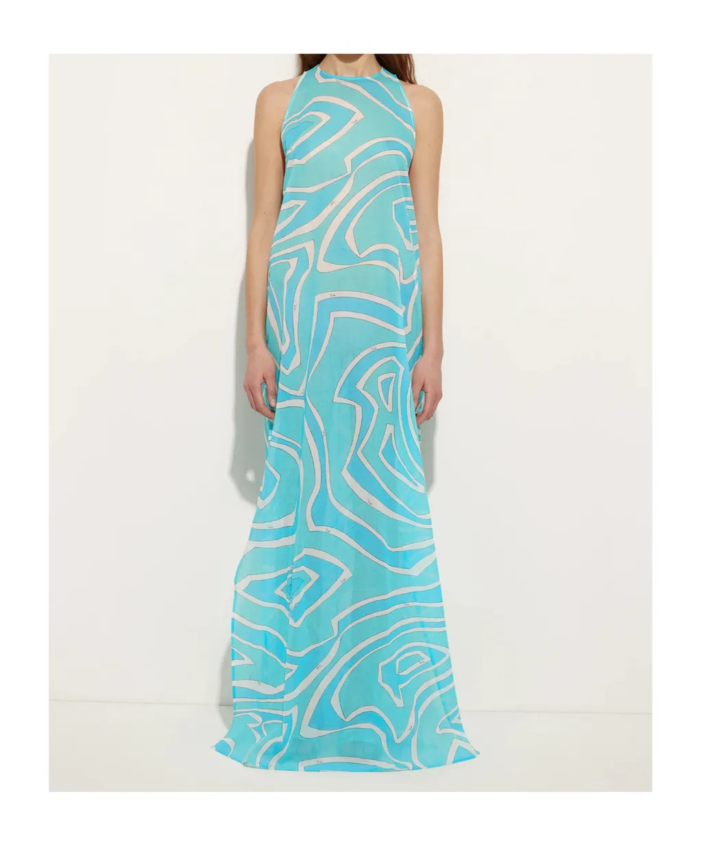 Labirinto-Print Long Dress