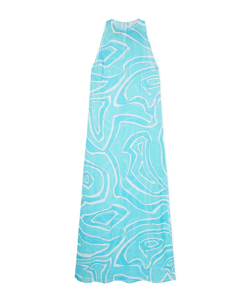 Labirinto-Print Long Dress
