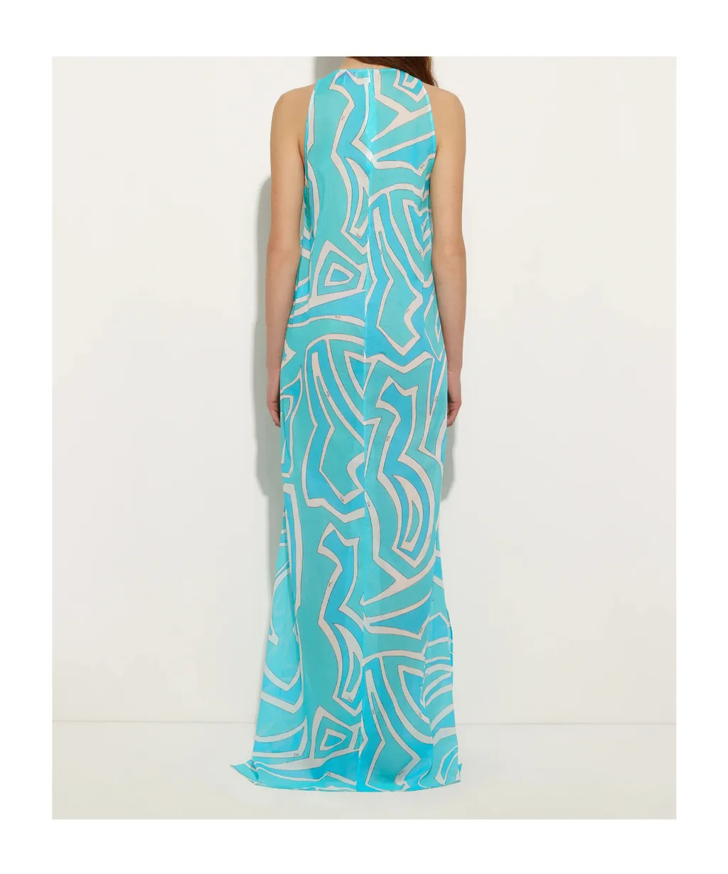 Labirinto-Print Long Dress