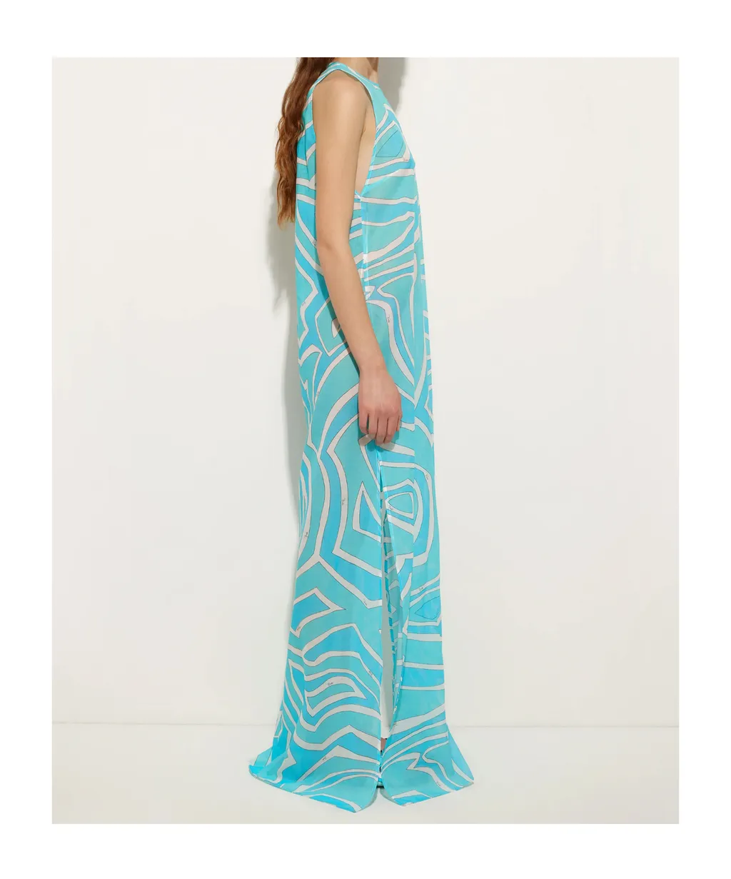 Labirinto-Print Long Dress