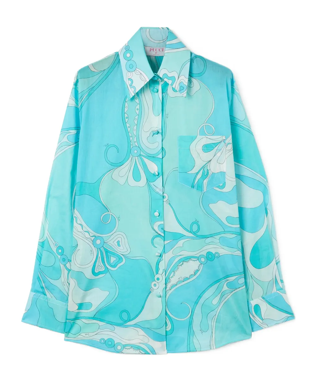 Orchidee-Print Cotton Shirt
