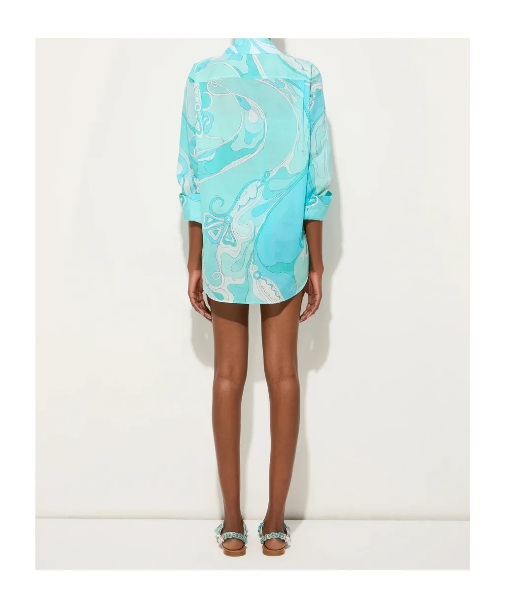 Orchidee-Print Cotton Shirt