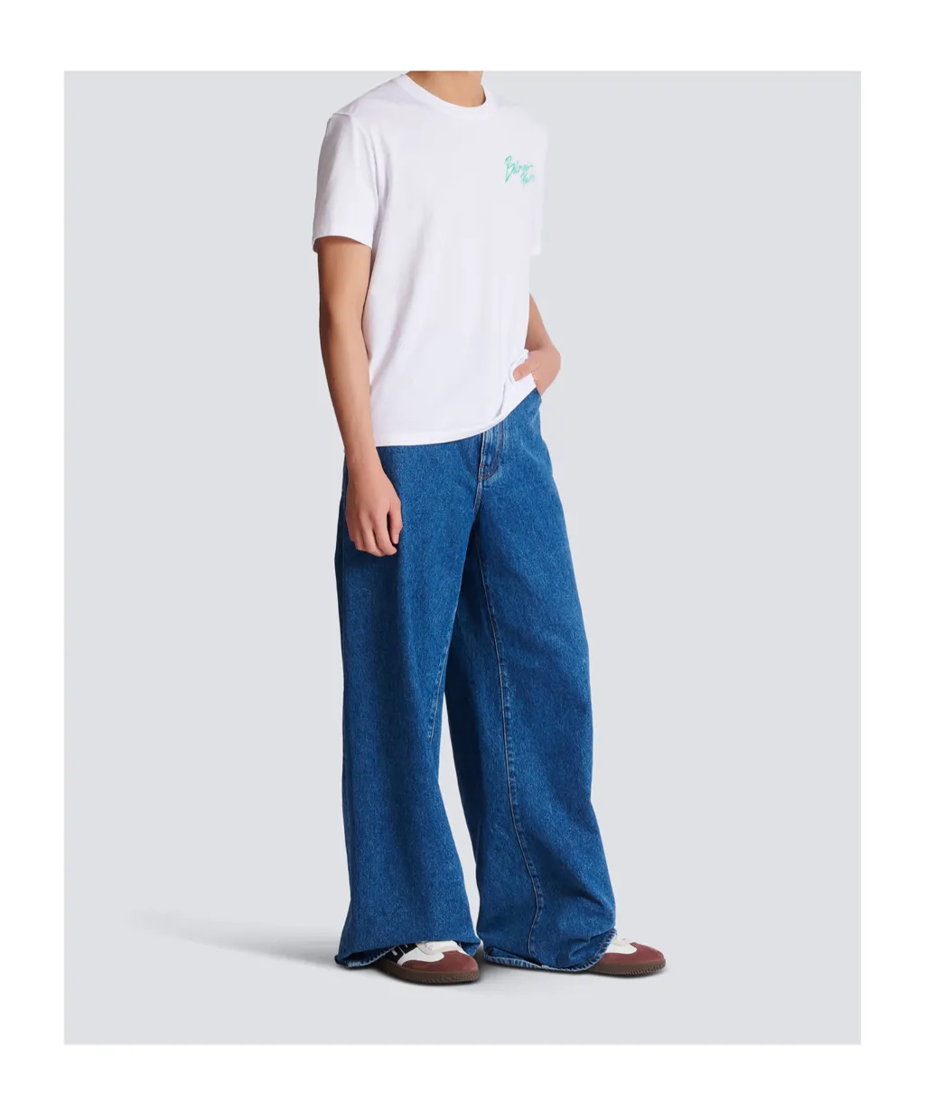 T-Shirt With Balmain Paris Brush Print