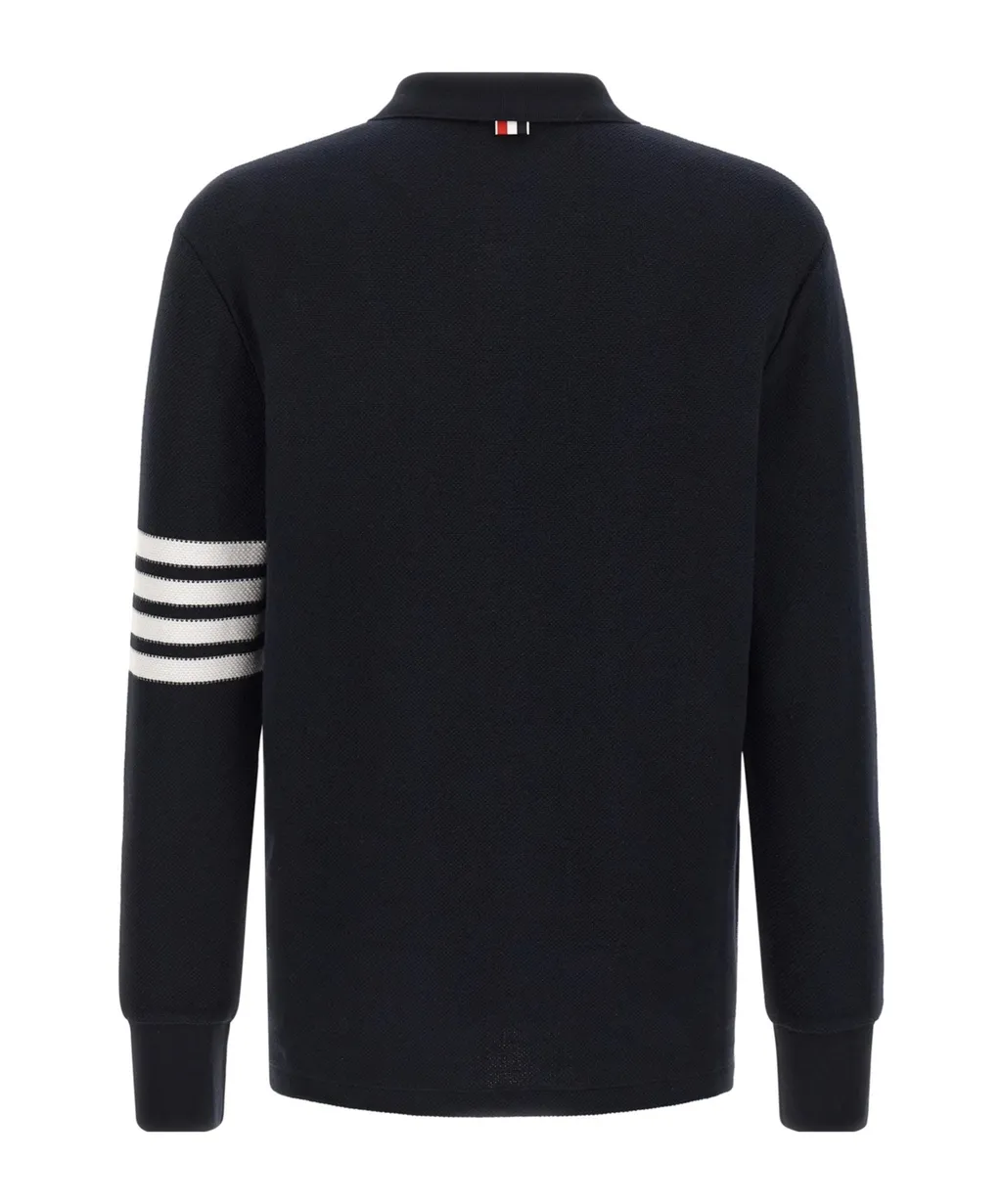 Thom Browne 4-Bar Long-Sleeved Polo Shirt