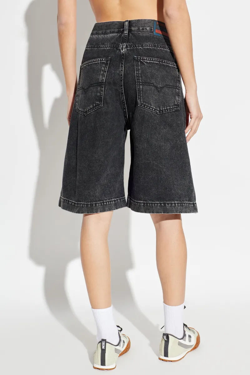 Diesel Logo Plaque Knee-Length Denim Shorts