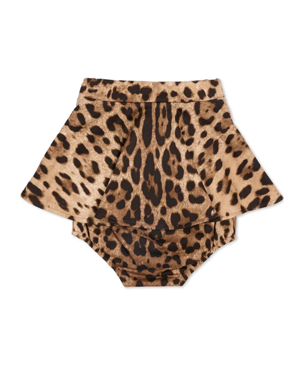 Dolce & Gabbana Kids Leopard Printed Skirt Set