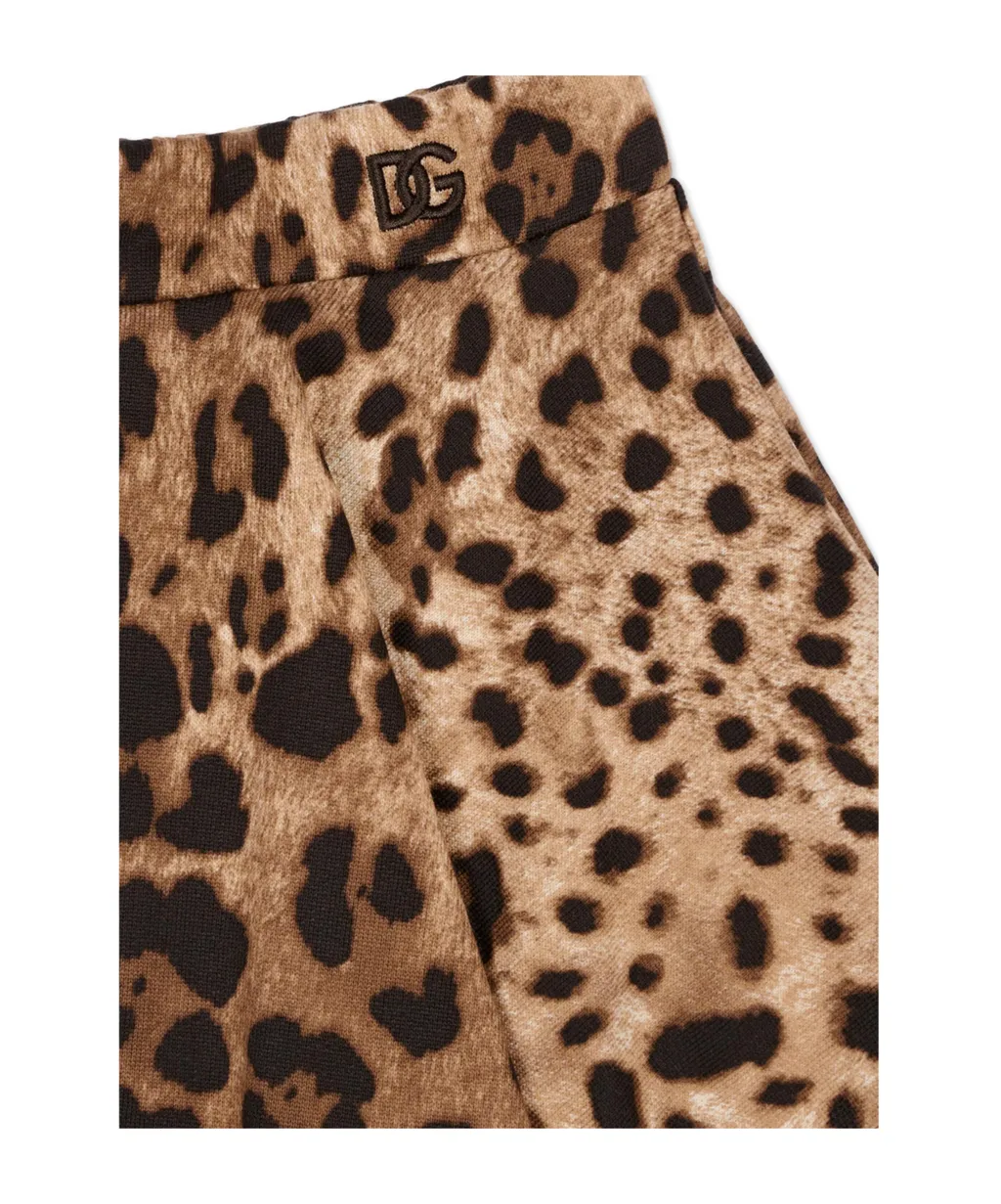Dolce & Gabbana Kids Leopard Printed Skirt Set
