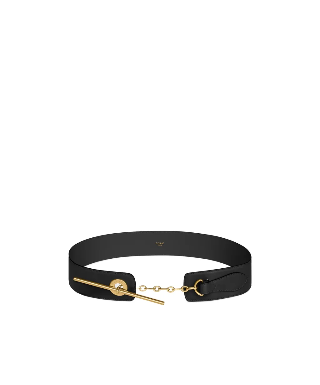 Large 50Mm Celine Disc Belt In Supple Natural Calfskin