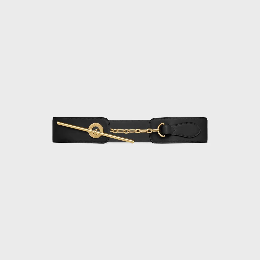 Large 50Mm Celine Disc Belt In Supple Natural Calfskin