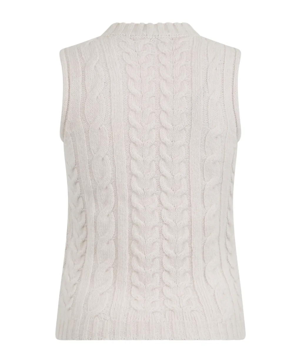Cable-Knit Mock-Neck Vest